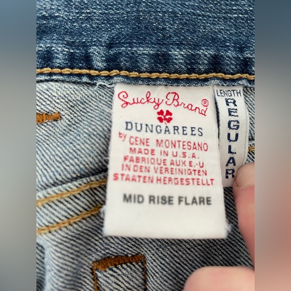 Mid-Rise Flare Lucky Brand Dungarees by Gene Monestano - Picture 3 of 11